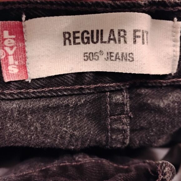 Levi's 505 jeans mens 34x30 black denim Y2K straight leg cotton regular fit - Picture 8 of 10